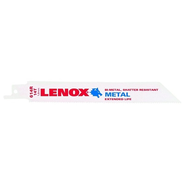 Lenox Reciprocating Saw Blade, 14 TPI, Bi-Metal, 6 in 20564614R - main